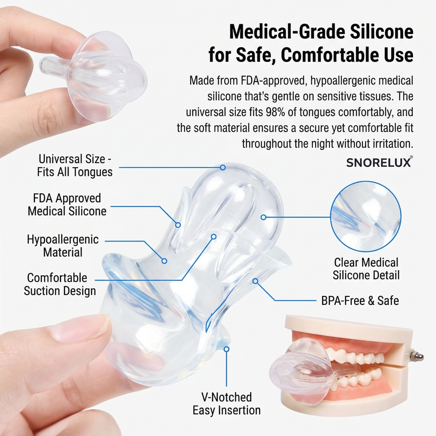 Anti-Snoring Tongue Device